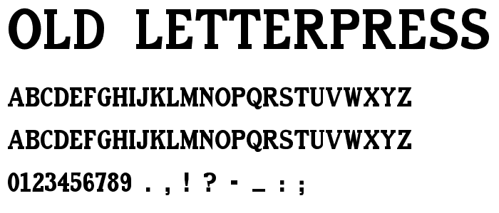 Old Letterpress TypeRegular font
